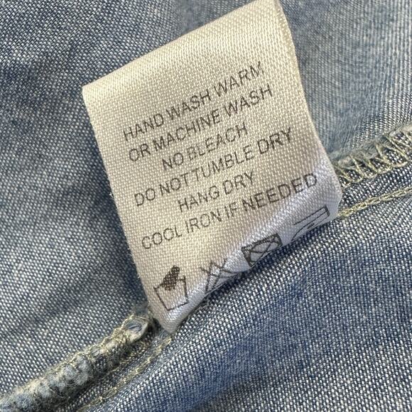 Lovers + Friends Dream Catcher Tank Top Blue‎ Chambray Embroidered Boho Size XS - Picture 10 of 10